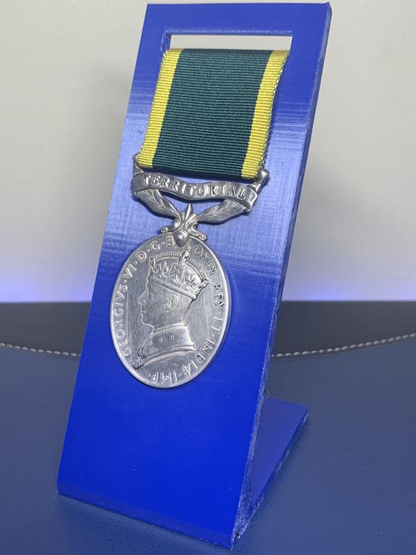 Efficiency Medal with Territorial scroll to BDR. W.B. Christie from the 5th Battalion, 53rd (Royal Northumberland Fusiliers) Searchlight Regiment, Royal Artillery - George VI