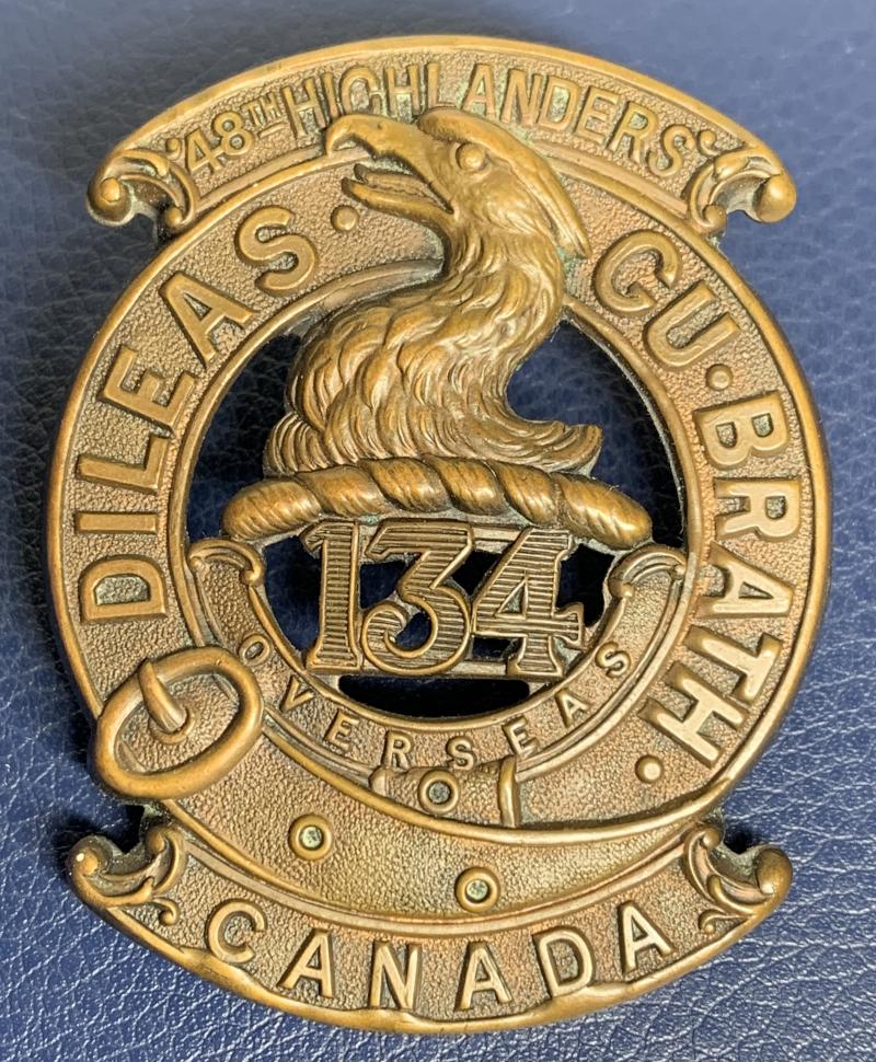 134th Overseas Battalion, Canadian Expeditionary Forces, (48th Highlanders), Toronto - Glengarry badge