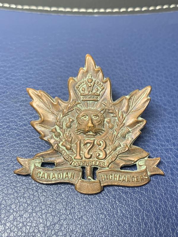 173rd Overseas Battalion, Canadian Highlanders cap badge - Kings Crown By 