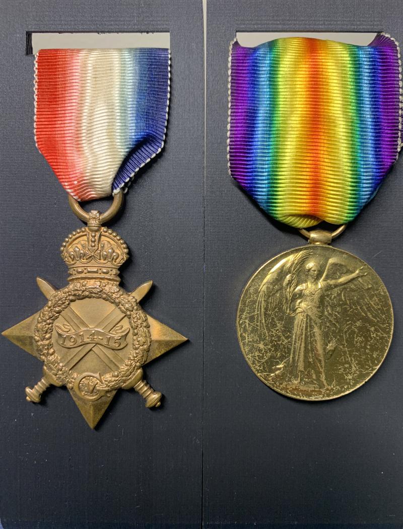 1914–15 Star and Victory Medal (United Kingdom) set to Pte. F. A. Taverner - King's Royal Rifle Corps