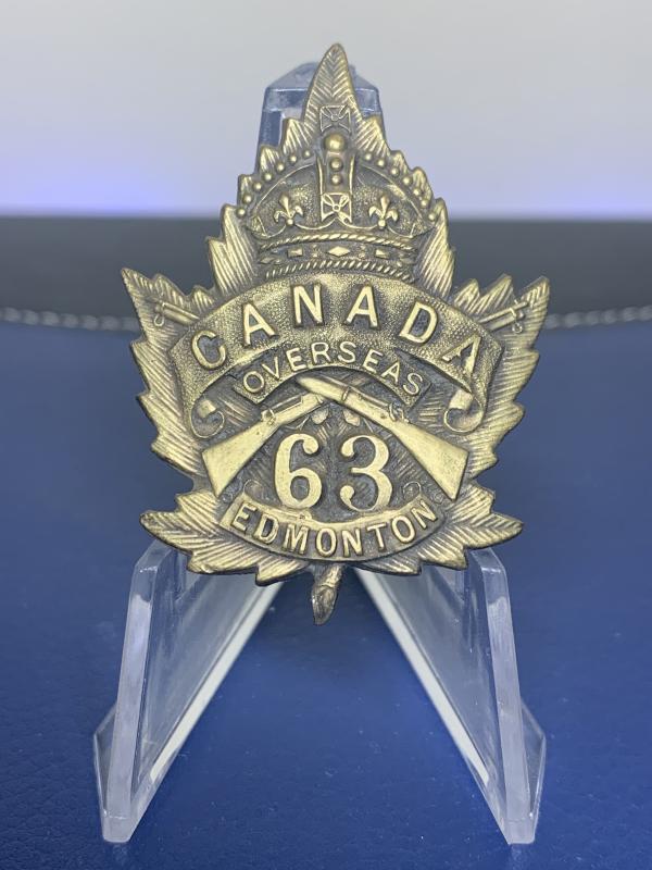 63rd Battalion (Edmonton), CEF cap badge